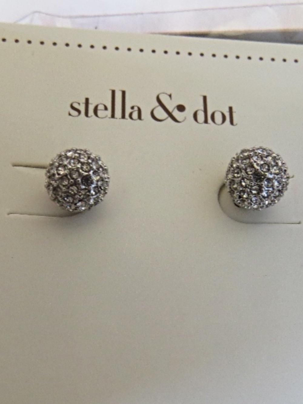 Stella & Dot Essential Pave Studs Silver Earrings